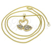 Collares con Dije 04.344.0019.2.20 Oro Laminado, Diseño de Cisne, con Multicolor Micro Pave, Pulido, Tono Dorado (02 MM Thickness, 20 Inches Length)