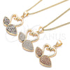 Collares con Dije 04.344.0019.2.20 Oro Laminado, Diseño de Cisne, con Multicolor Micro Pave, Pulido, Tono Dorado (02 MM Thickness, 20 Inches Length)