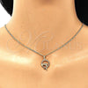 Collares con Dije 04.344.0020.1.20 Oro Laminado, Diseño de Delfín, con Granate Micro Pave, Pulido, Tono Dorado (02 MM Thickness, 20 Inches Length)