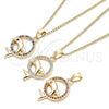 Collares con Dije 04.344.0020.1.20 Oro Laminado, Diseño de Delfín, con Granate Micro Pave, Pulido, Tono Dorado (02 MM Thickness, 20 Inches Length)