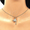 Collares con Dije 04.344.0021.20 Oro Laminado, Diseño de Angel, con Blanca Micro Pave, Pulido, Tono Dorado (02 MM Thickness, 20 Inches Length)