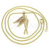 Collares con Dije 04.344.0021.1.20 Oro Laminado, Diseño de Angel, con Granate Micro Pave, Pulido, Tono Dorado (02 MM Thickness, 20 Inches Length)