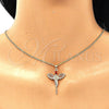 Collares con Dije 04.344.0022.1.20 Oro Laminado, Diseño de Angel, con Granate Micro Pave, Pulido, Tono Dorado (02 MM Thickness, 20 Inches Length)