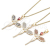Collares con Dije 04.344.0022.1.20 Oro Laminado, Diseño de Angel, con Granate Micro Pave, Pulido, Tono Dorado (02 MM Thickness, 20 Inches Length)