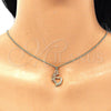 Collares con Dije 04.344.0024.1.20 Oro Laminado, Diseño de Delfín, con Granate Micro Pave, Pulido, Tono Dorado (02 MM Thickness, 20 Inches Length)