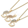 Collares con Dije 04.344.0024.1.20 Oro Laminado, Diseño de Delfín, con Granate Micro Pave, Pulido, Tono Dorado (02 MM Thickness, 20 Inches Length)