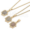 Collares con Dije 04.344.0025.1.20 Oro Laminado, Diseño de Tortuga, con Granate Micro Pave, Pulido, Tono Dorado (02 MM Thickness, 20 Inches Length)