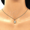 Collares con Dije 04.344.0027.20 Oro Laminado, Diseño de Tortuga, con Blanca and Granate Micro Pave, Pulido, Tono Dorado (02 MM Thickness, 20 Inches Length)