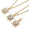 Collares con Dije 04.344.0027.1.20 Oro Laminado, Diseño de Tortuga, con Granate Micro Pave, Pulido, Tono Dorado (02 MM Thickness, 20 Inches Length)