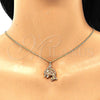 Collares con Dije 04.344.0030.1.20 Oro Laminado, Diseño de Delfín, con Granate Micro Pave, Pulido, Tono Dorado (02 MM Thickness, 20 Inches Length)