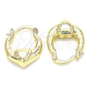 Argolla Pequeña 02.233.0028.15 Oro Laminado, Diseño de Corazón, Pulido, Tono Dorado