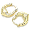 Argolla Pequeña 02.233.0028.15 Oro Laminado, Diseño de Corazón, Pulido, Tono Dorado
