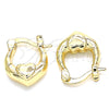 Argolla Pequeña 02.233.0028.12 Oro Laminado, Diseño de Corazón, Pulido, Tono Dorado