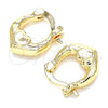 Argolla Pequeña 02.233.0028.12 Oro Laminado, Diseño de Corazón, Pulido, Tono Dorado