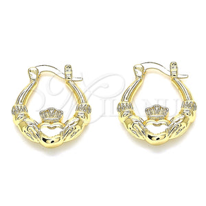 Argolla Pequeña 02.233.0035.20 Oro Laminado, Diseño de Corazón y Corona, Pulido, Tono Dorado