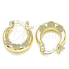 Argolla Pequeña 02.233.0036.15 Oro Laminado, Diseño de Corazón, Pulido, Tono Dorado