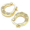Argolla Pequeña 02.233.0036.15 Oro Laminado, Diseño de Corazón, Pulido, Tono Dorado