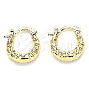 Argolla Pequeña 02.233.0037.15 Oro Laminado, Diseño de Estrella, Pulido, Tono Dorado