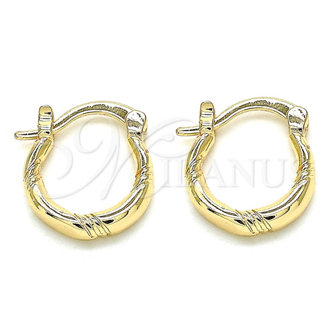 Argolla Pequeña 02.233.0041.15 Oro Laminado, Pulido, Tono Dorado