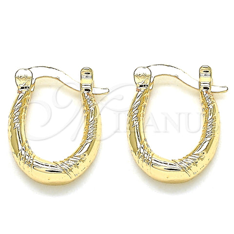 Argolla Pequeña 02.233.0043.12 Oro Laminado, Pulido, Tono Dorado
