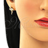 Arete Dormilona 02.210.0427 Oro Laminado, con Blanca Micro Pave, Pulido, Tono Dorado