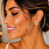 Arete Dormilona 02.210.0430.1 Oro Laminado, con Multicolor Micro Pave, Pulido, Tono Dorado