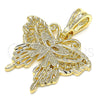 Dije Elegante 05.351.0123 Oro Laminado, Diseño de Mariposa, Pulido, Tono Dorado
