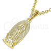 Dije Religioso 05.351.0126 Oro Laminado, Diseño de Guadalupe, Pulido, Tono Dorado