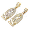 Dije Religioso 05.351.0126.1 Oro Laminado, Diseño de Guadalupe, Pulido, Tres Tonos