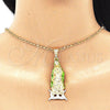Dije Religioso 05.351.0136.1 Oro Laminado, Diseño de Guadalupe, Pulido, Tres Tonos
