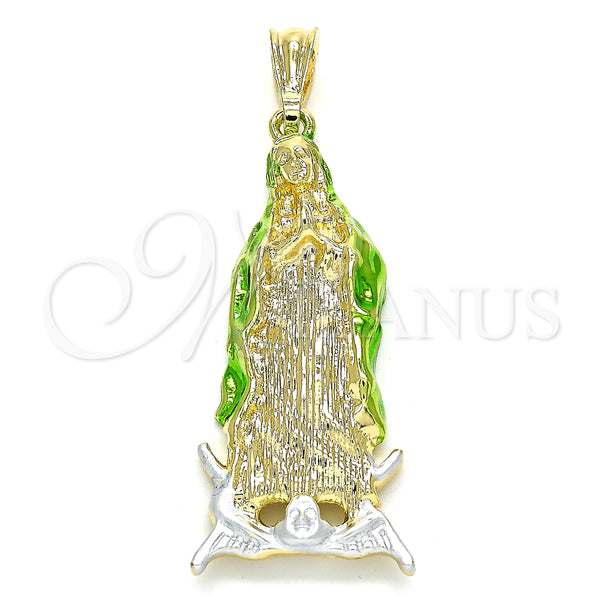 Dije Religioso 05.351.0136.1 Oro Laminado, Diseño de Guadalupe, Pulido, Tres Tonos