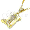 Dije Religioso 05.351.0139 Oro Laminado, Diseño de Guadalupe, Pulido, Tono Dorado