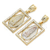 Dije Religioso 05.351.0140 Oro Laminado, Diseño de Guadalupe, Pulido, Tono Dorado
