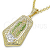 Dije Religioso 05.351.0143 Oro Laminado, Diseño de Guadalupe, Pulido, Tres Tonos