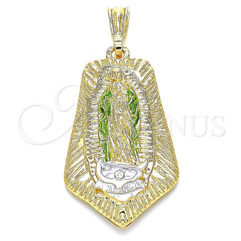 Dije Religioso 05.351.0143 Oro Laminado, Diseño de Guadalupe, Pulido, Tres Tonos