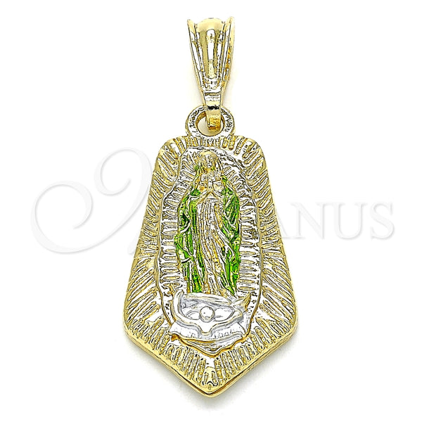 Dije Religioso 05.351.0144 Oro Laminado, Diseño de Guadalupe, Pulido, Tres Tonos