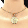 Dije Religioso 05.351.0045.1 Oro Laminado, Diseño de Guadalupe, Diamantado, Tono Dorado