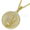 Dije Religioso 05.351.0045.1 Oro Laminado, Diseño de Guadalupe, Diamantado, Tono Dorado