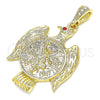 Dije Religioso 05.351.0145 Oro Laminado, Diseño de Moneda Centenario y Angel, con Granate Cristal, Pulido, Tono Dorado
