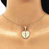 Collares con Dije 04.351.0017.20 Oro Laminado, Diseño de Corazón y Amor, Pulido, Tono Dorado (02 MM Thickness, 20 Inches Length)