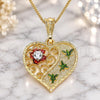 Collares con Dije 04.351.0019.20 Oro Laminado, Diseño de Corazón y Libélula, con Cristal Blanca, Pulido, Tres Tonos (Grosor 02 MM, 20 Pulgadas de Largo)