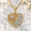 Collares con Dije 04.351.0019.1.20 Oro Laminado, Diseño de Corazón y Libélula, con Cristal Blanca, Pulido, Tres Tonos (Grosor 02 MM, 20 Pulgadas de Largo)
