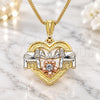 Collares con Dije 04.351.0020.2.20 Oro Laminado, Diseño de Corazón y Elefante, con Cristal Blanca, Pulido, Tres Tonos (Grosor 02 MM, 20 Pulgadas de Largo)