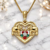 Collares con Dije 04.351.0020.3.20 Oro Laminado, Diseño de Corazón y Elefante, con Cristal Blanca, Pulido, Tres Tonos (Grosor 02 MM, 20 Pulgadas de Largo)
