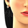 Arete Dormilona 02.210.0433.1 Oro Laminado, Diseño de Guadalupe, con Multicolor Micro Pave, Pulido, Tono Dorado