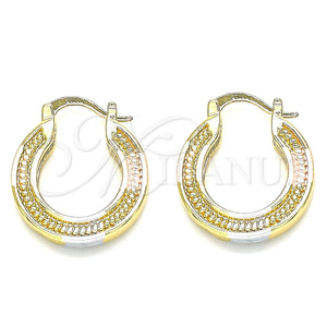 Argolla Pequeña 02.170.0318.1.20 Oro Laminado, Pulido, Tres Tonos