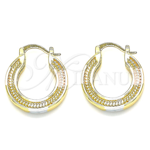 Argolla Pequeña 02.170.0318.1.20 Oro Laminado, Pulido, Tres Tonos