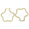 Argolla Mediana 02.170.0320.30 Oro Laminado, Diseño de Flor, Pulido, Tono Dorado