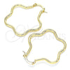 Argolla Mediana 02.170.0320.30 Oro Laminado, Diseño de Flor, Pulido, Tono Dorado