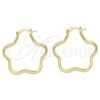 Argolla Mediana 02.170.0320.30 Oro Laminado, Diseño de Flor, Pulido, Tono Dorado